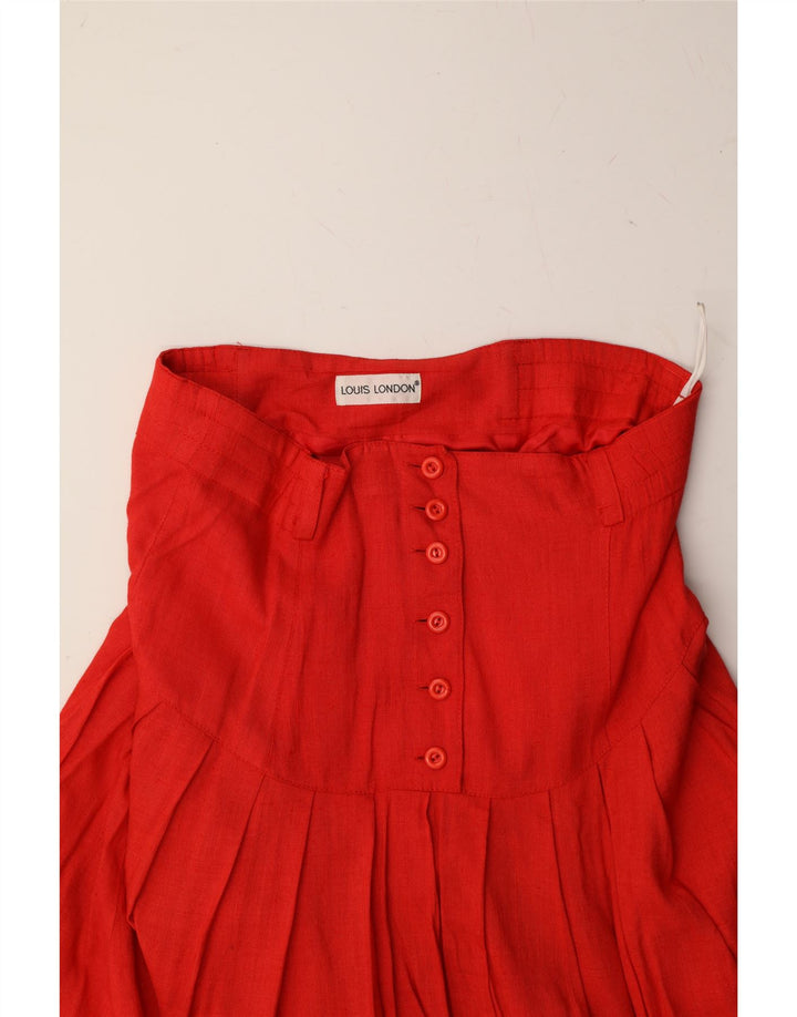 LOUIS LONDON Womens A-Line Skirt W34 Large Red Vintage Louis London and Second-Hand Louis London from Messina Hembry 