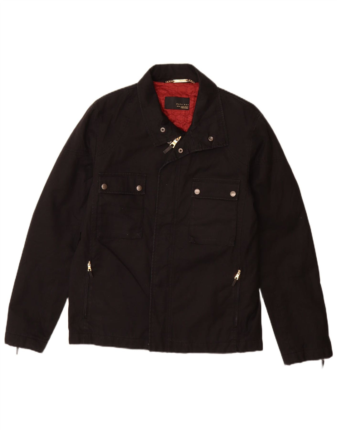 Jachetă ZARA pentru bărbați, UK 38, bumbac mediu negru