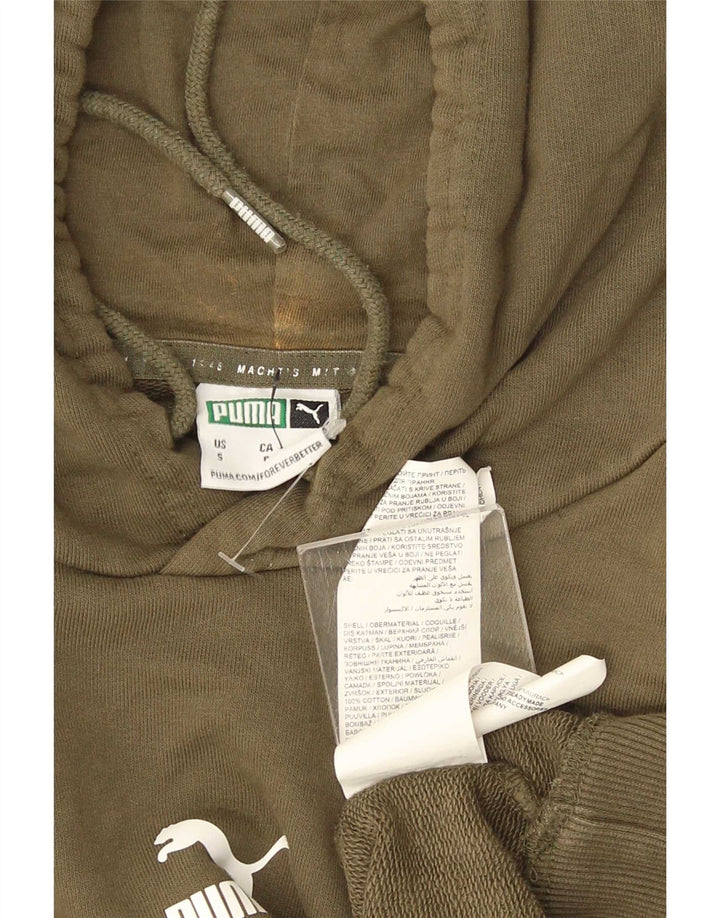 Pulover Puma pentru bărbați, bumbac mic kaki