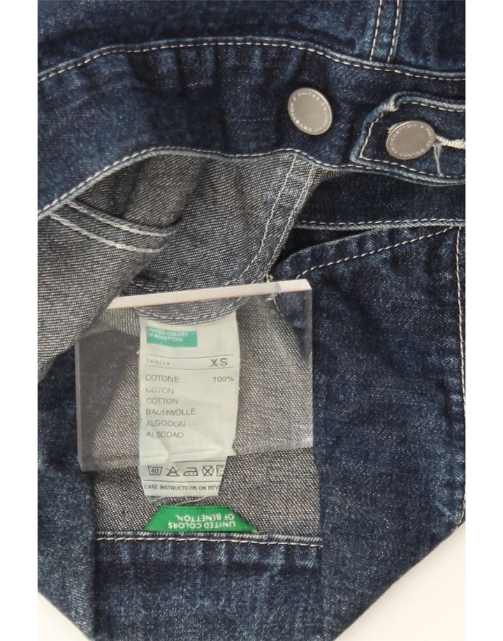 BENETTON Womens Denim Jacket UK 6 XS Navy Blue Cotton Vintage Benetton and Second-Hand Benetton from Messina Hembry 