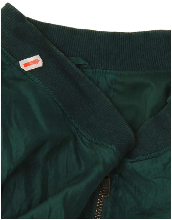 VINTAGE Bomber Jacket pentru bărbați UK 42 XL Green Silk