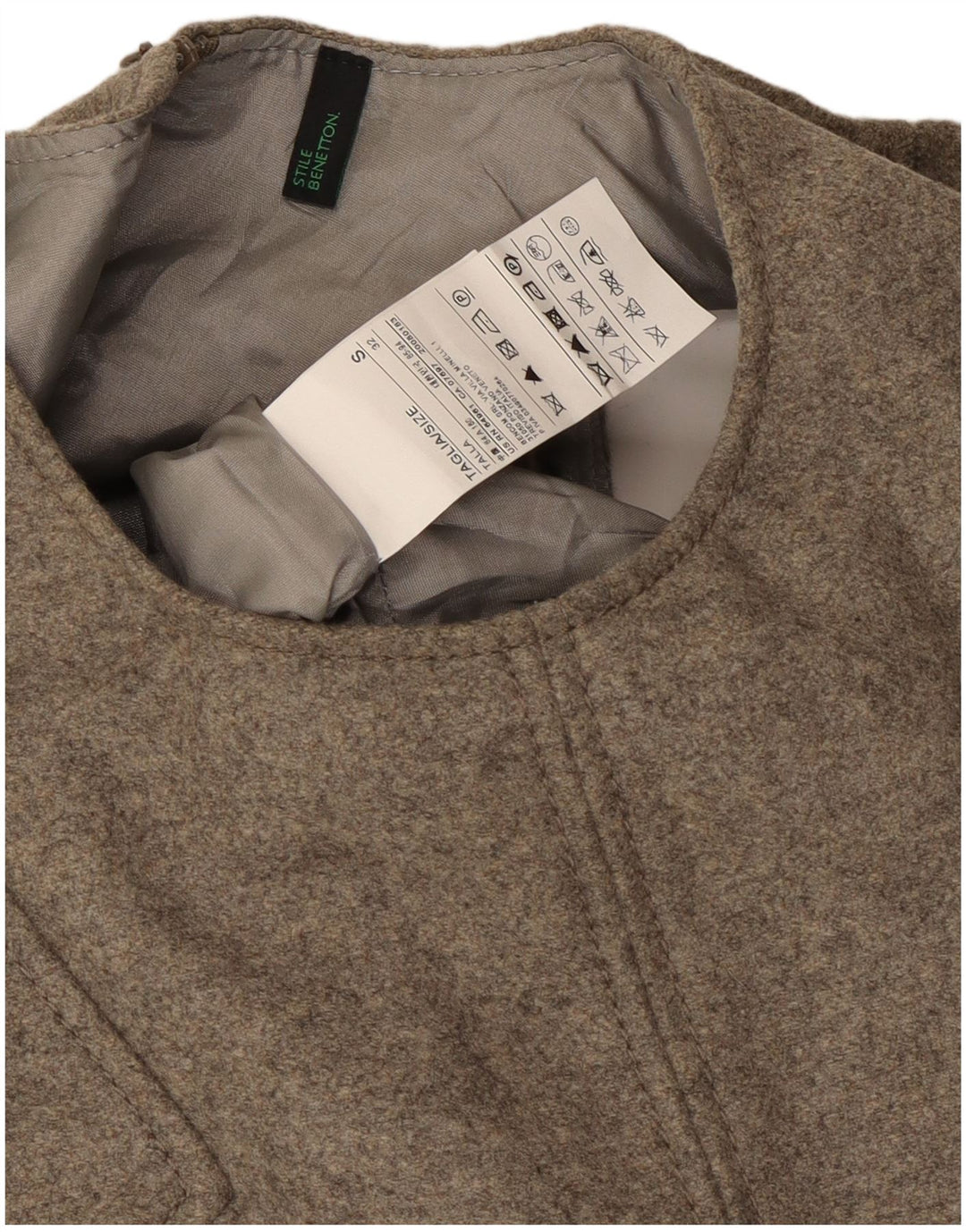 Benetton Rochie fără mâneci pentru femei UK 10 Lână gri mică