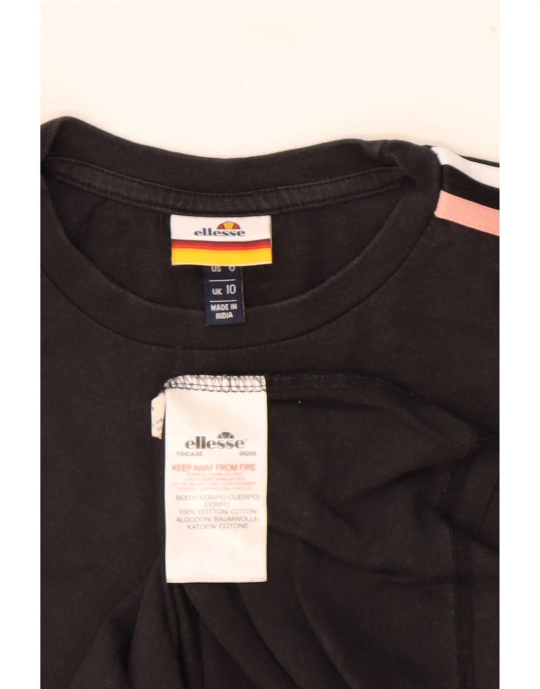 Tricou supradimensionat pentru femei Ellesse Top UK 10 Small Black Bumbac