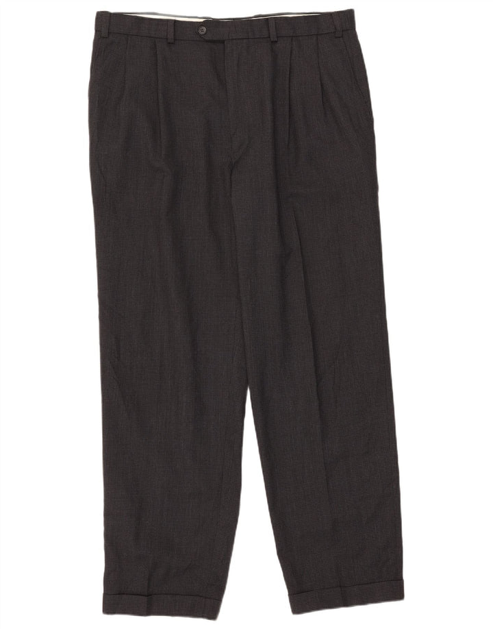 Pantaloni de costum pentru bărbați Marks & Spencer L38 L31 gri Houndstooth