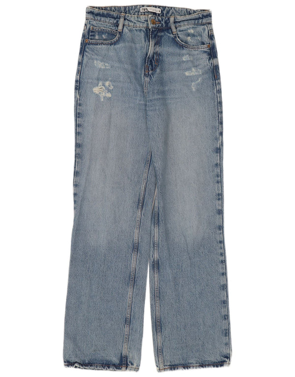 Blugi pentru damă ZARA Distressed Bootcut EU 36 XS W26 L32 Albastru