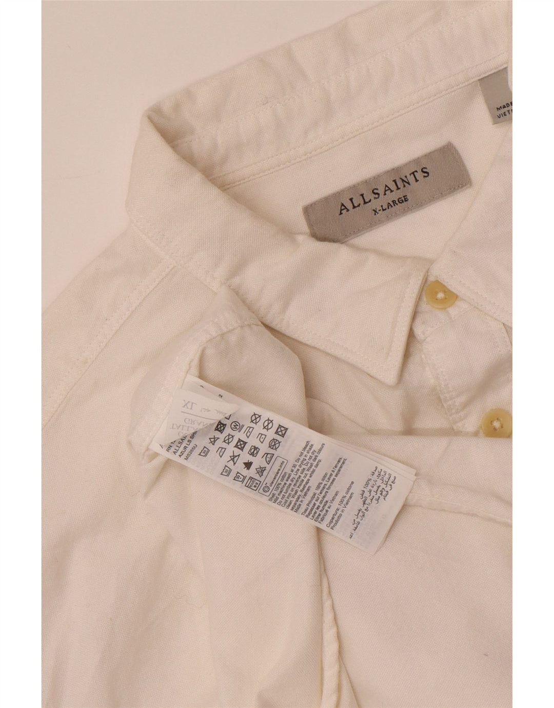 ALL SAINTS Cămașă pentru bărbați XL Bumbac alb