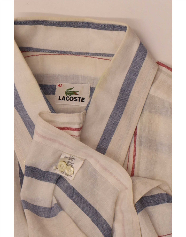 Cămașă pentru bărbați Lacoste cu mânecă scurtă, mărimea 42, mare, cu dungi albe
