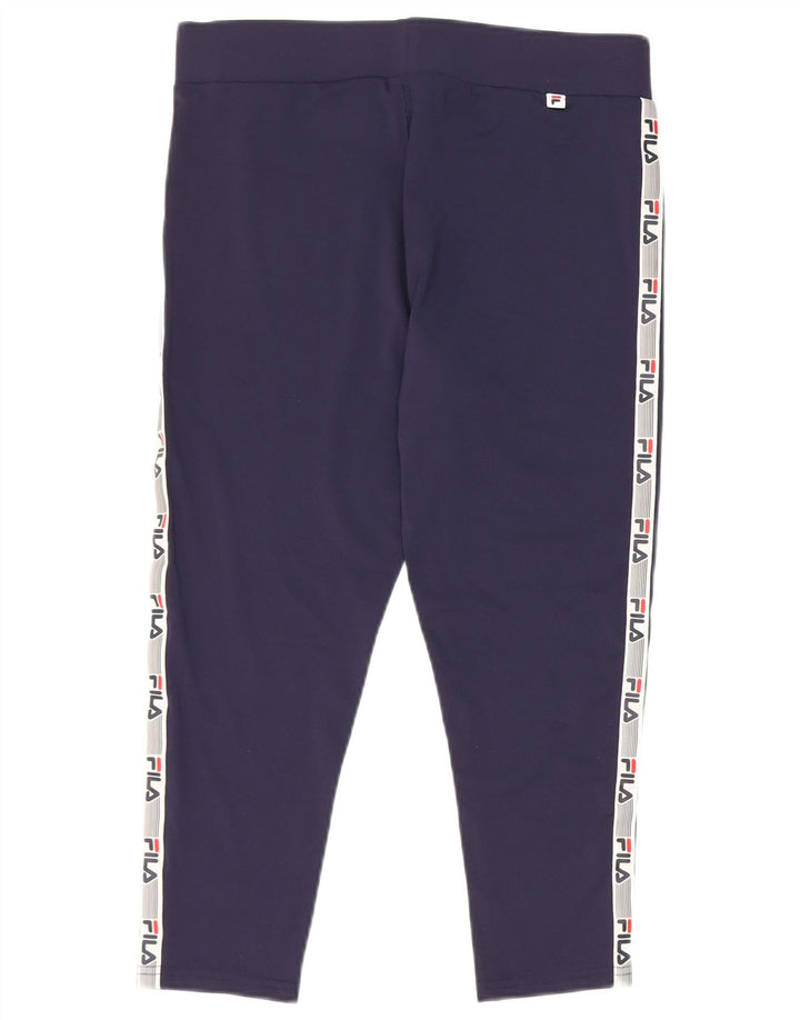 Leggings Capri cu grafic pentru femei Fila UK 14 Medium Bleumarin Colorblock
