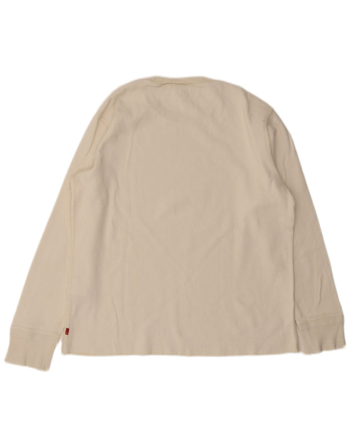 Top pentru bărbați Levi's cu mânecă lungă, mare, alb, din bumbac