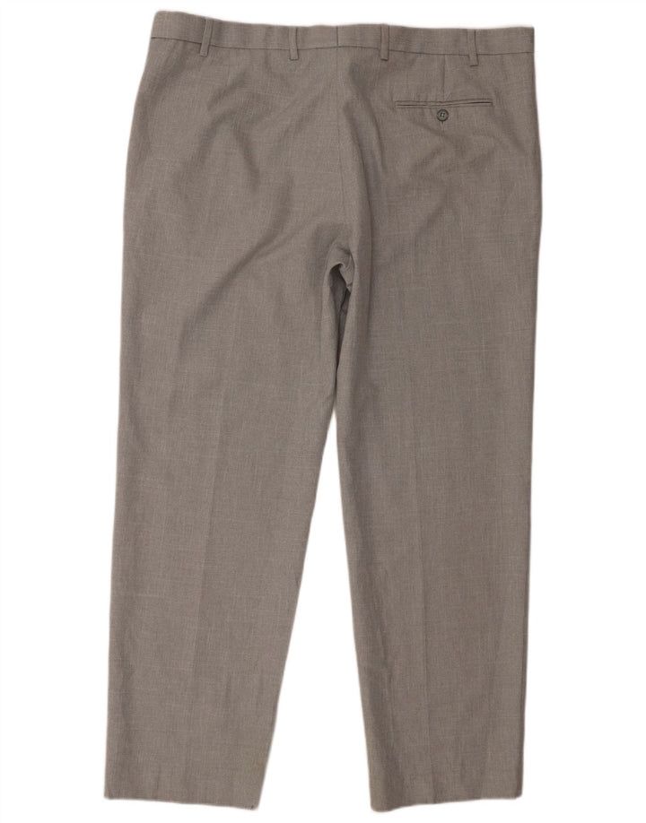 Pantaloni de costum obișnuiți pentru bărbați Marks & Spencer L42 L31 poliester gri
