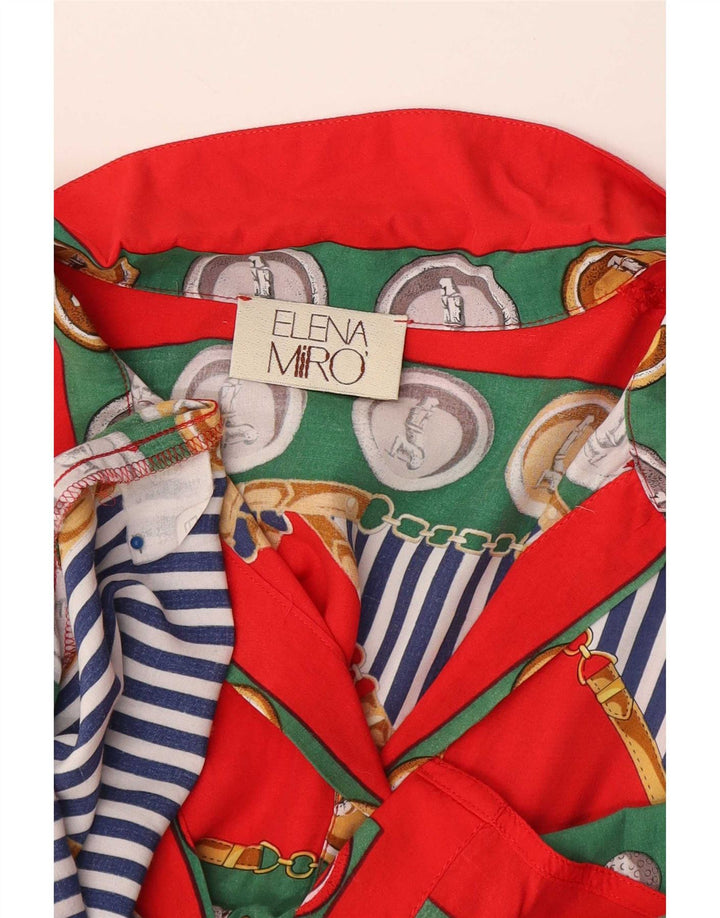 ELENA MIRO Bluză cămașă cu model abstract pentru femei UK 14 Medium Multicolor