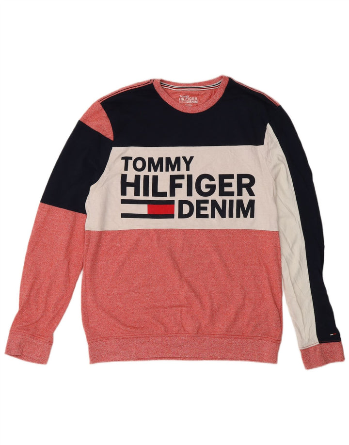 Hanorac TOMMY HILFIGER Pulover pentru femei UK 14 Medium Red Colorblock