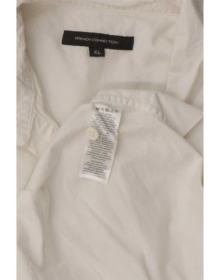 Cămașă pulover supradimensionată pentru femei, French Connection, mânecă 3/4, UK 18 XL, albă
