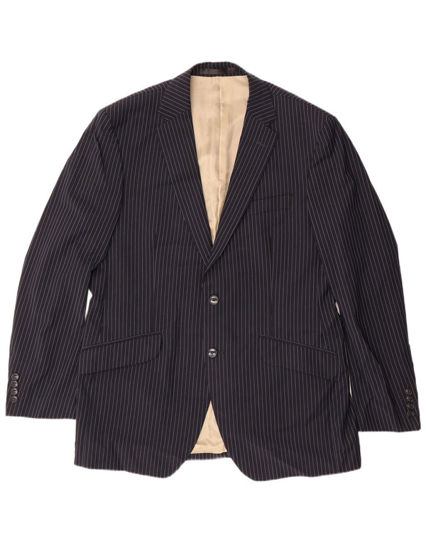 MARKS & SPENCER Mens Blazer Jacket UK 38 Medium Navy Blue Pinstripe