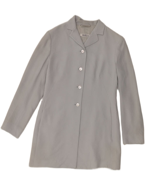 Jachetă pentru femei Marella, cu 4 nasturi, cu paragate, UK 10, raion albastru mic