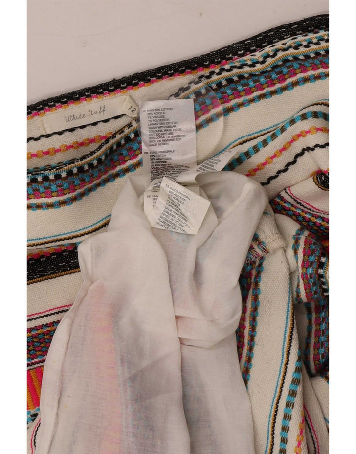 Fusta mini pentru femei White Stuff UK 12 Medium W32 Bumbac cu dungi multicolore