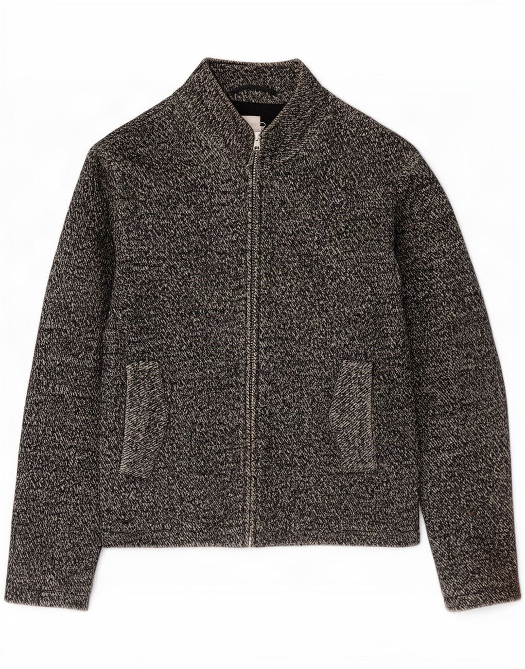 Reiss Mens Bomber Jacket UK 38 Medium Grey Flecked Bumbac