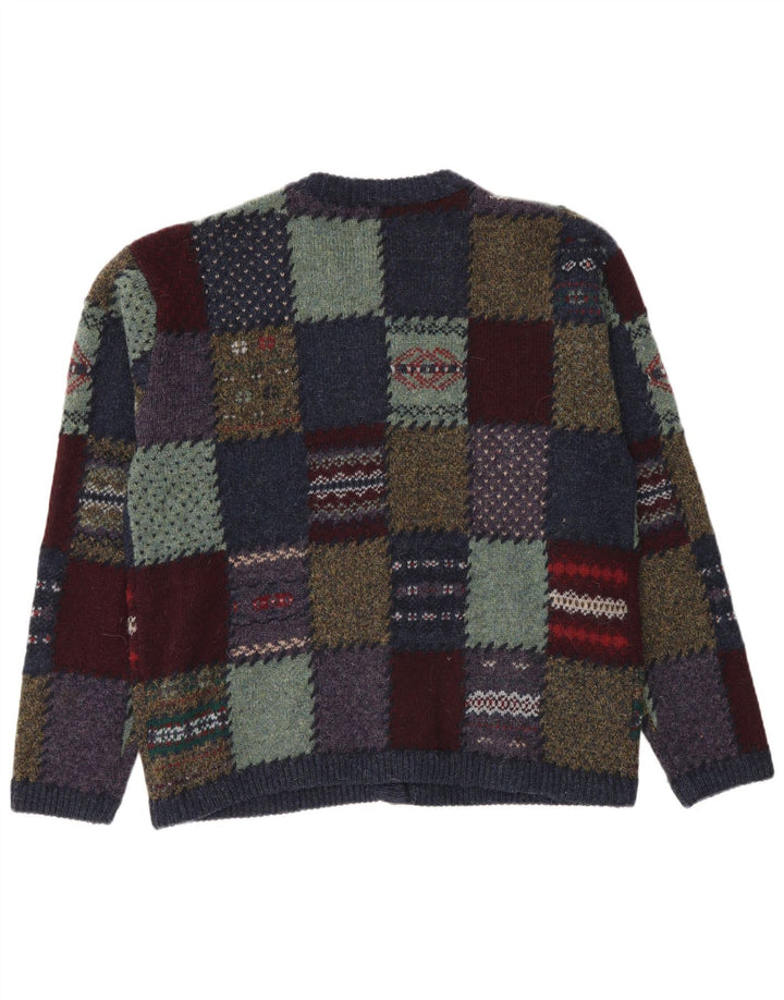 Pulover cardigan pentru femei Eddie Bauer UK 14 Medium Multicolor Patchwork