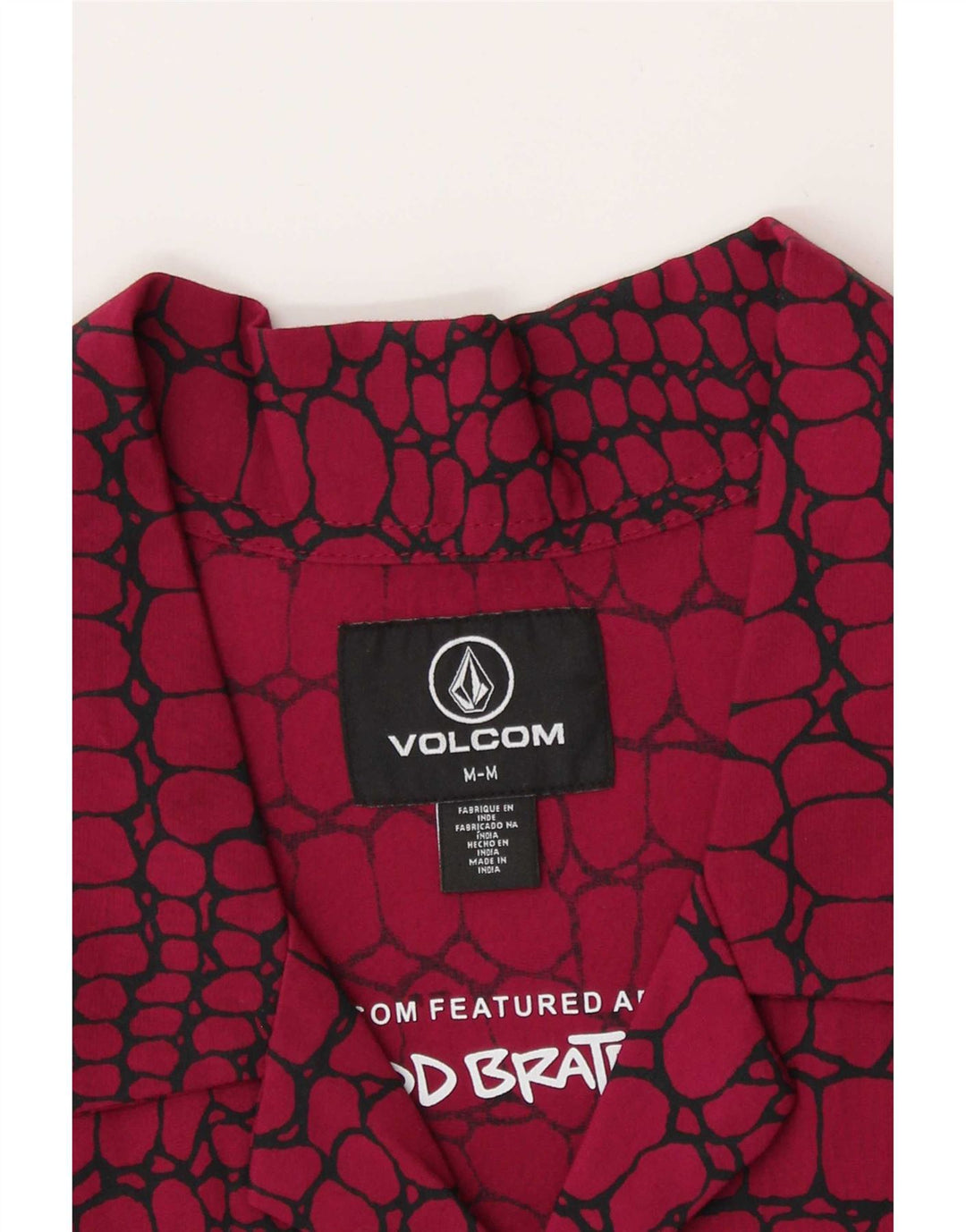 Cămașă cu mânecă scurtă pentru bărbați Volcom, roșu mediu, imprimeu animal
