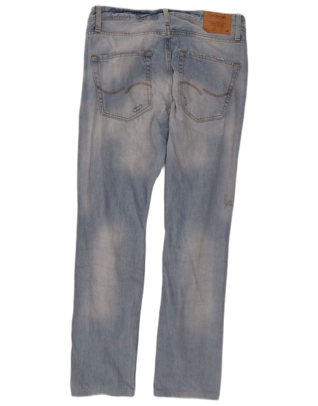 Jack & Jones Blugi subțiri Tim Distressed pentru bărbați W34 L31 albastru