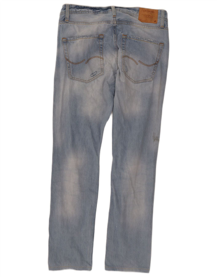 Jack & Jones Blugi subțiri Tim Distressed pentru bărbați W34 L31 albastru