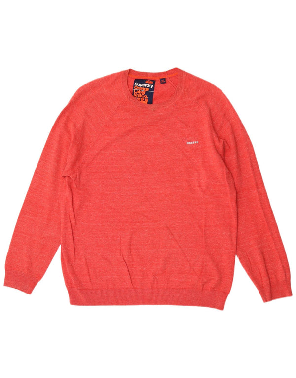 Pulover Superdry pentru bărbați cu gât roșu, bumbac XL