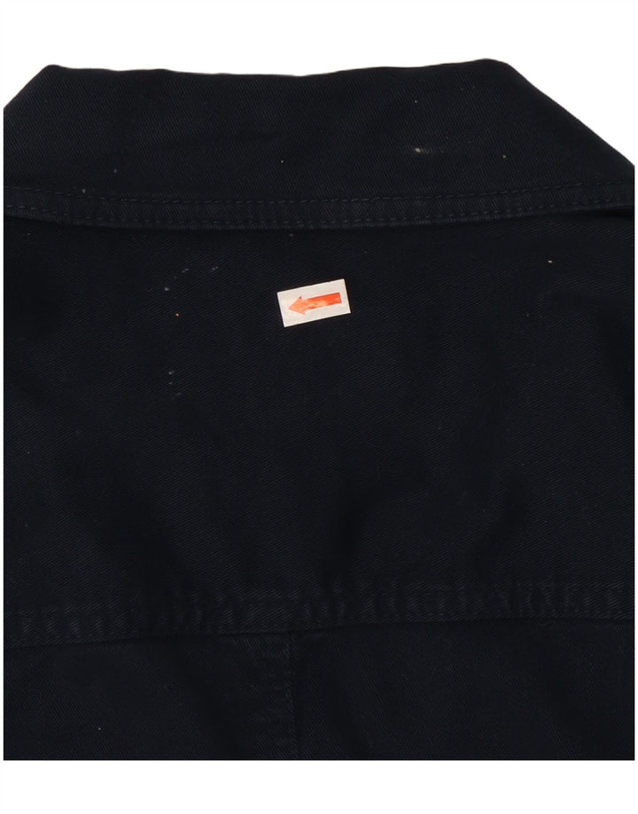 LAURA ASHLEY Sacou blazer pentru femei cu 2 nasturi UK 12 Bumbac mediu albastru bleumarin