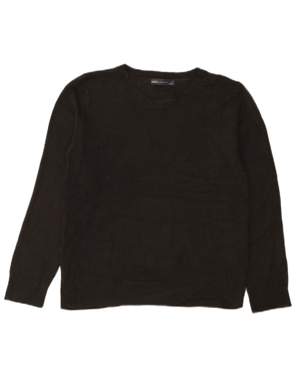 Pulover pentru femei Marks & Spencer cu decolteu triplu UK 12 Medium Negru Acrilic