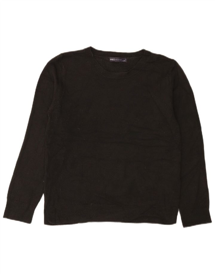 Pulover pentru femei Marks & Spencer cu decolteu triplu UK 12 Medium Negru Acrilic