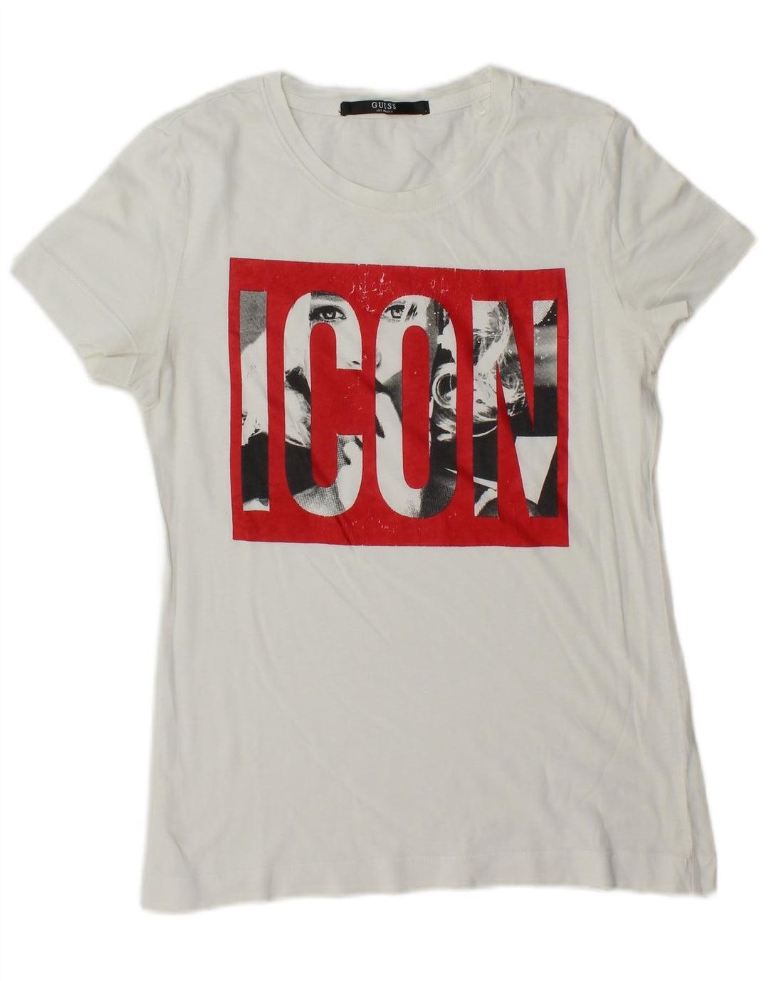 Tricou grafic Guess pentru femei Top UK 14 Medium White