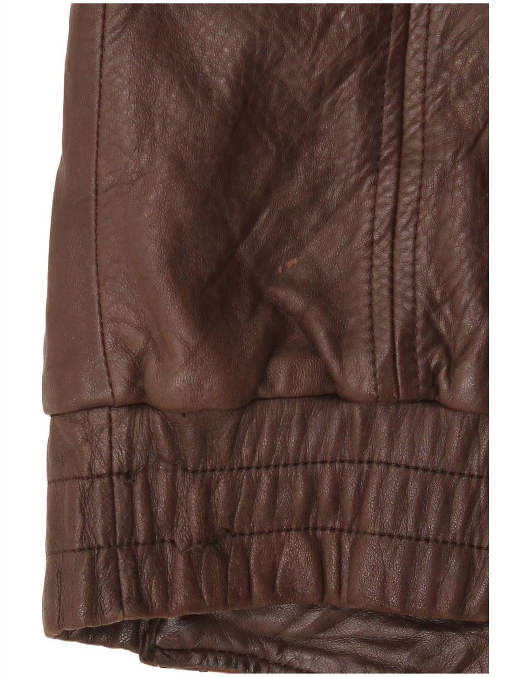 Jachetă de piele pentru femei VINTAGE UK 14 Maro mediu Argyle/Piele diamant