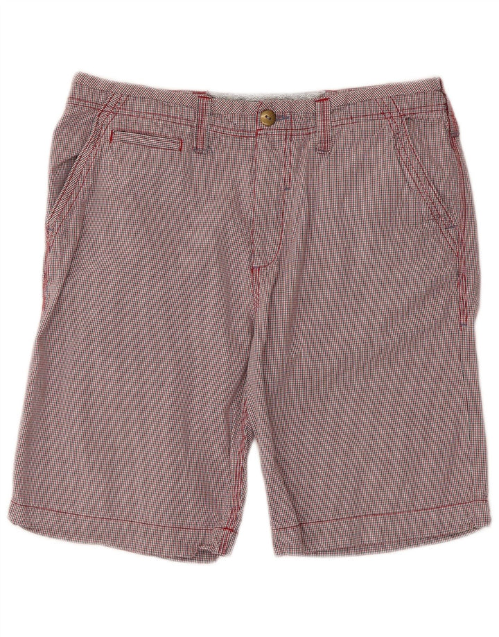 WHITE STUFF Pantaloni scurți chino pentru bărbați W34, bumbac mare, roșu, vichy