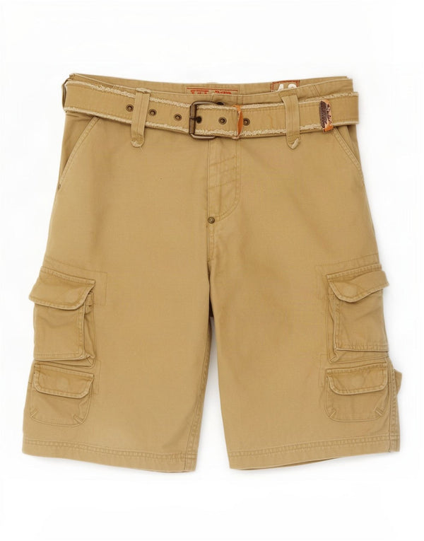 Pantaloni scurti cargo vintage pentru bărbați IT 48 Medium W32 Kaki Bumbac