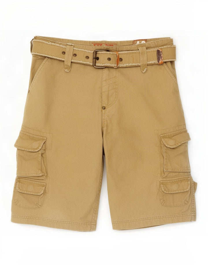 Pantaloni scurti cargo vintage pentru bărbați IT 48 Medium W32 Kaki Bumbac