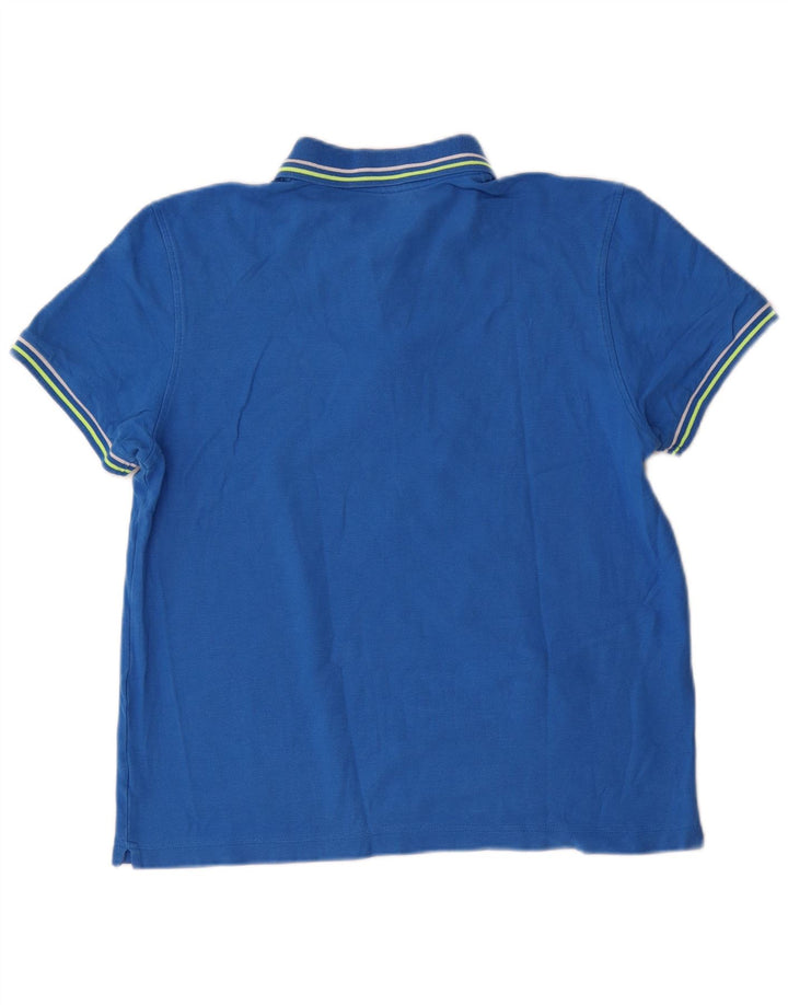 Tricou polo pentru bărbați Lotto, bumbac cu dungi albastre