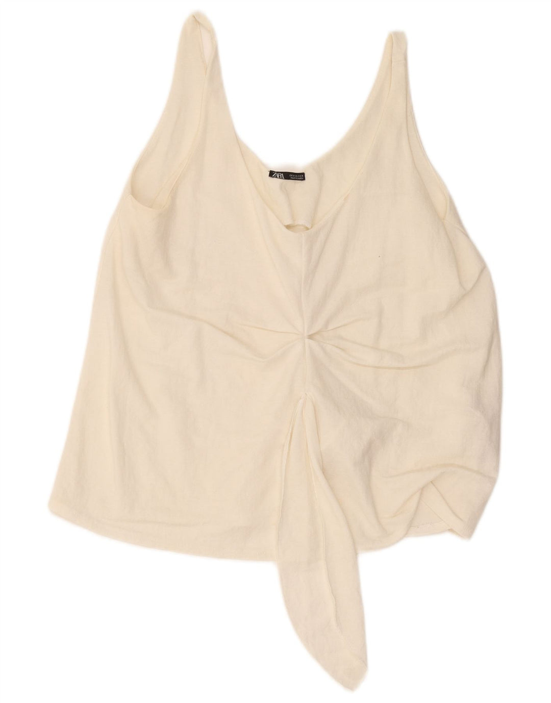 Crop Top fără mâneci pentru femei Zara UK 12 Medium Off White Viscose