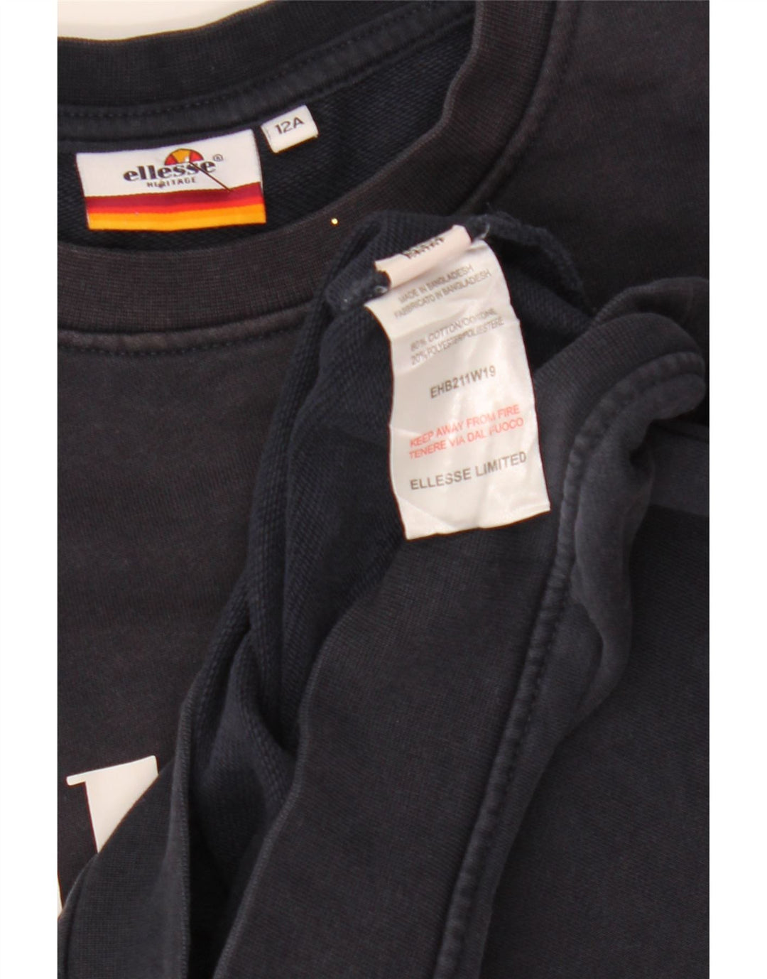 Hanorac cu grafic pentru băieți Ellesse Pulover 11-12 ani Bumbac bleumarin