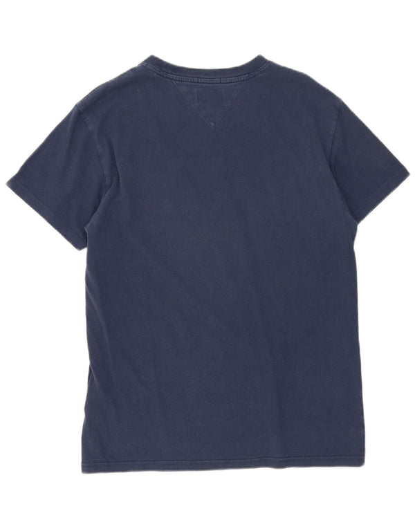 Tommy Hilfiger Mens Graphic T-Shirt Top Medium Navy Blue Colourblock