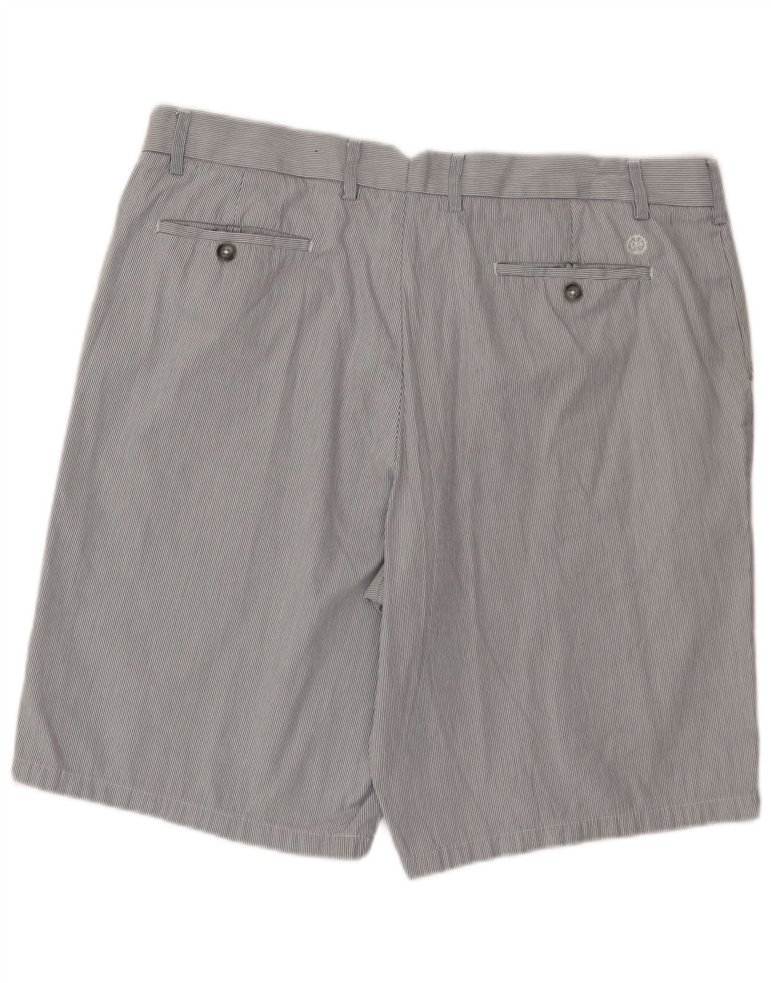 Pantaloni scurți chino pentru bărbați Marks & Spencer W40 XL, bumbac cu dungi gri