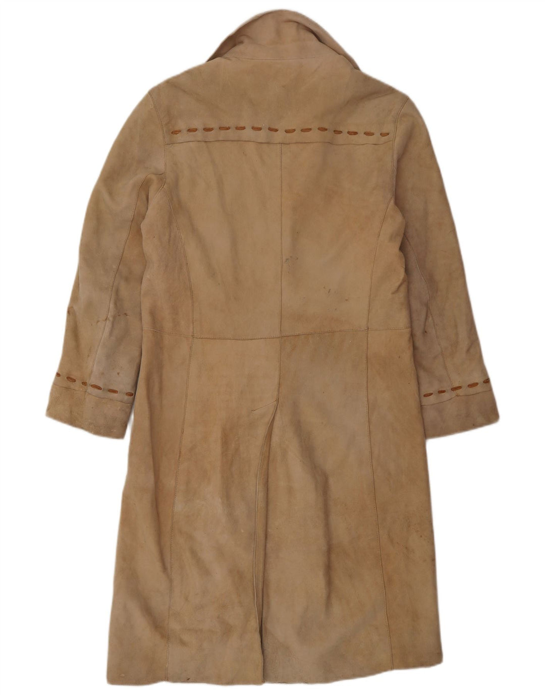 Palton din piele de căprioară pentru femei vintage UK 12 Piele Bej Mediu