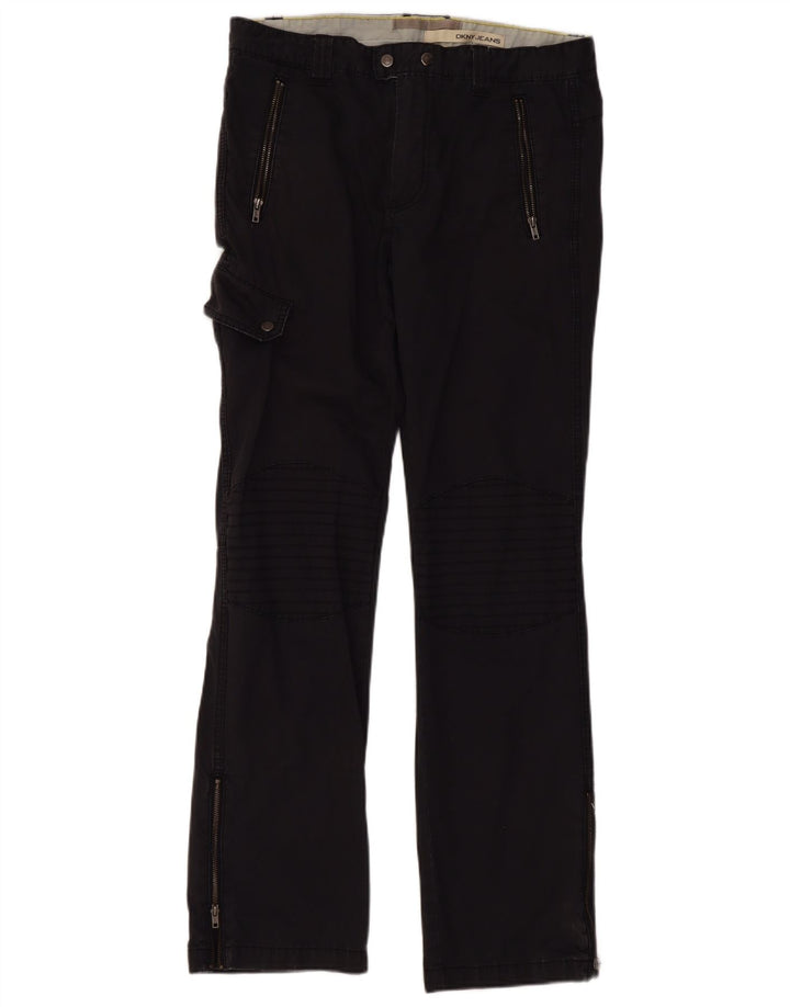 Dkny Pantaloni Cargo Drepți Bărbați L32 L32 Bumbac Negru