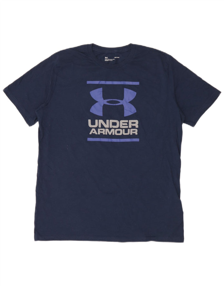 Tricou grafic pentru bărbați Under Armour Top mare din bumbac bleumarin