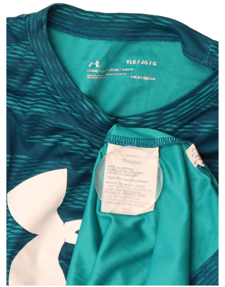 UNDER ARMOUR Băieți Heat Gear Tricou grafic Top 11-12 ani Mare Albastru