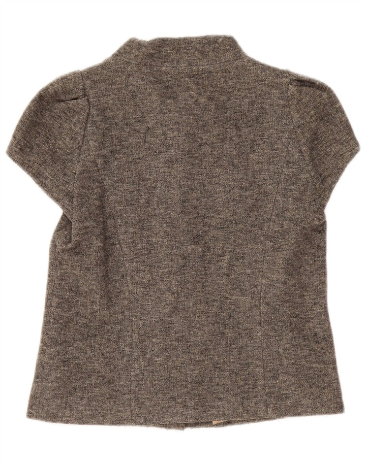 Rene Lezard Jachetă cu mânecă scurtă pentru femei EU 36 Lână mică, gri