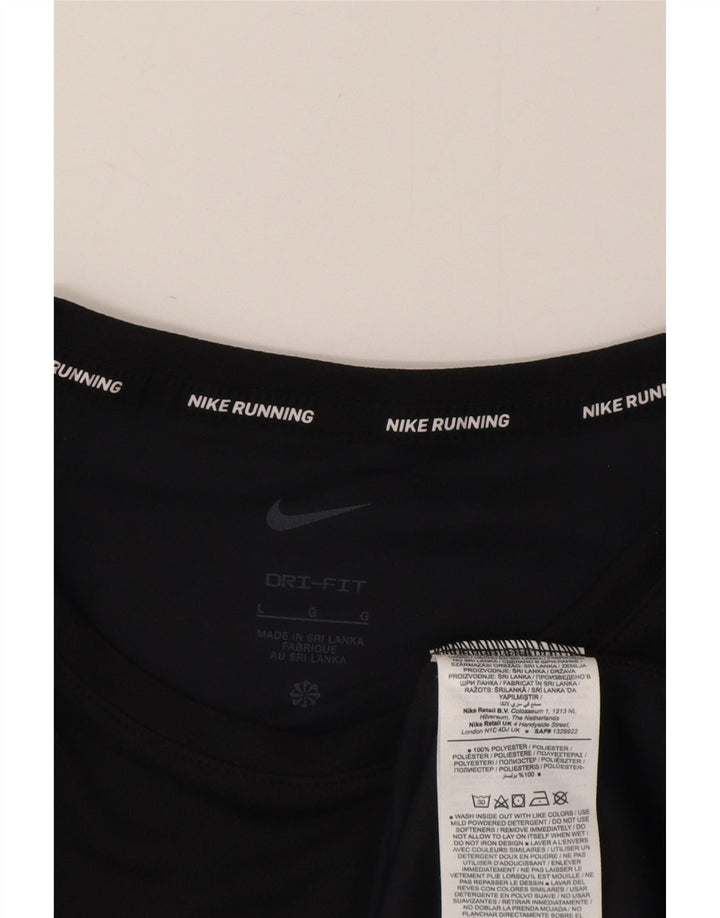 Tricou grafic Nike Dri Fit pentru bărbați Top mare din poliester negru