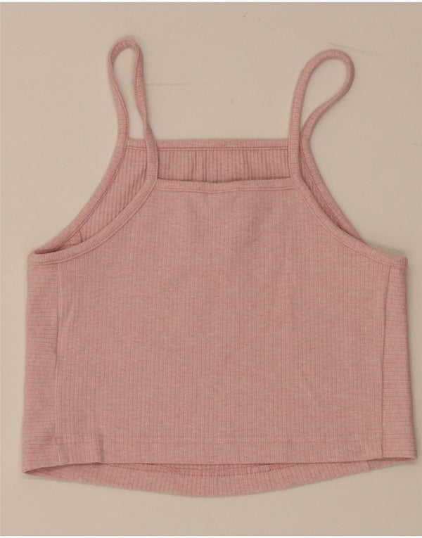 Adidas Crop Cami Top pentru femei UK 8/10 Small Pink Bumbac