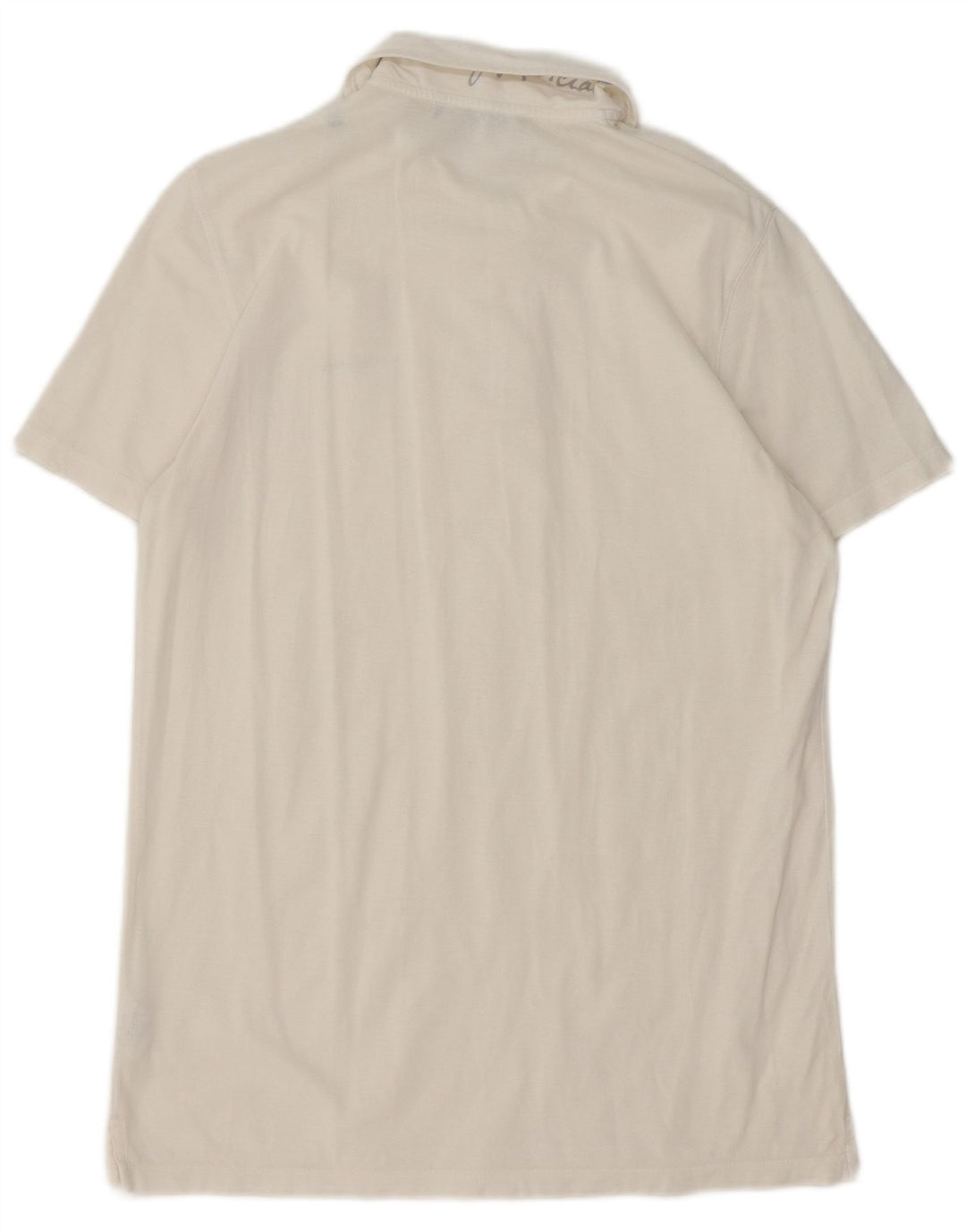 GUESS Mens Polo Shirt Large White Cotton