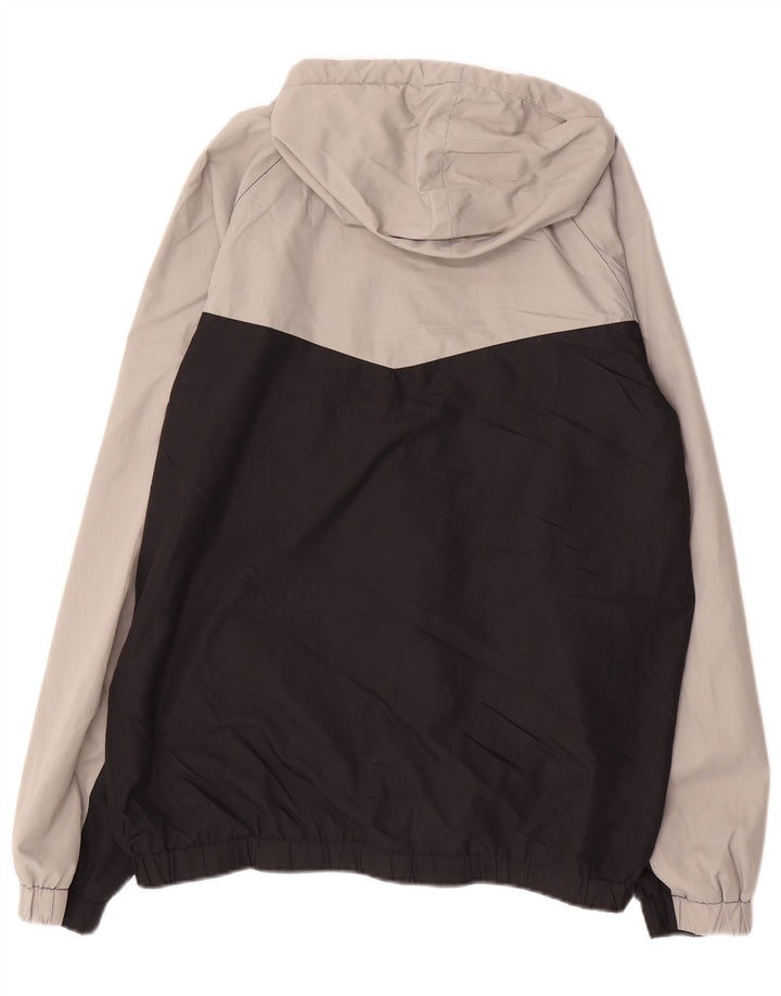 Jachetă de ploaie cu glugă FILA pentru bărbați UK 38 Gri mediu Poliester color bloc