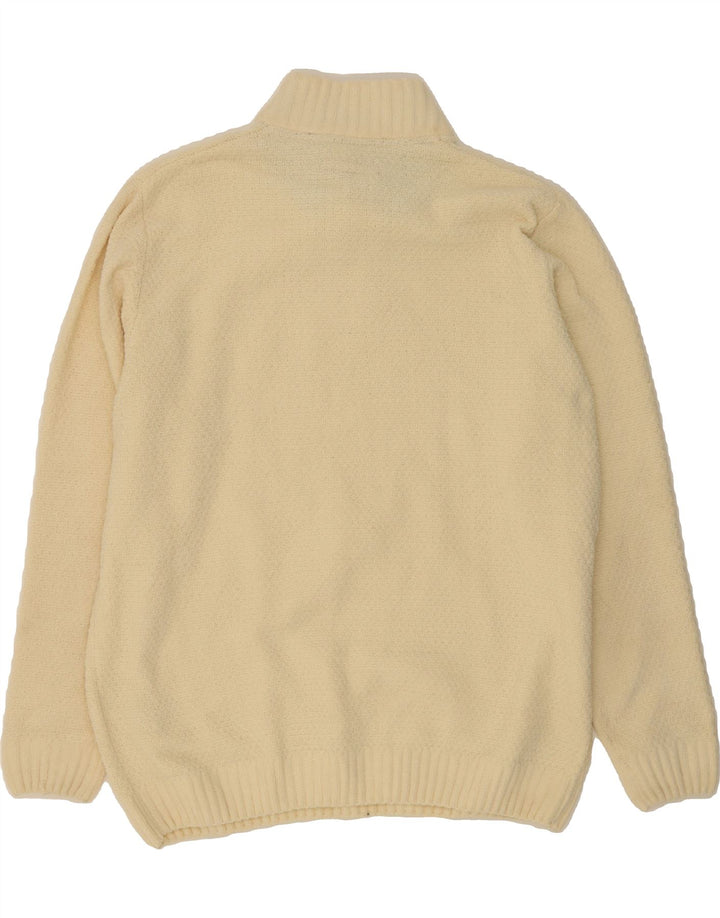 PIERRE CARDIN Mens Button Neck Jumper Sweater XL Off White Polyester Vintage Pierre Cardin and Second-Hand Pierre Cardin from Messina Hembry 
