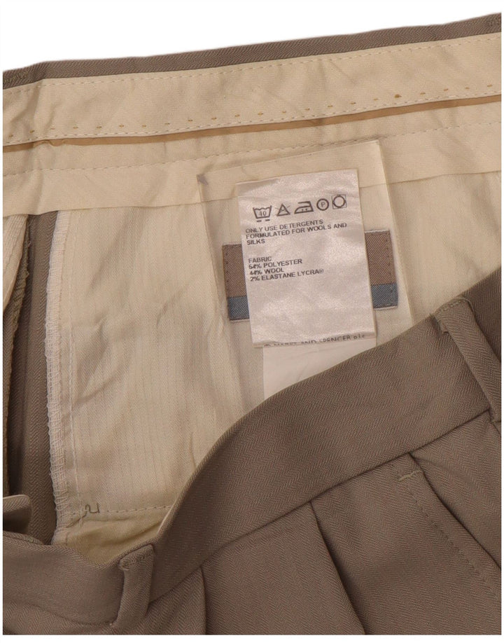 Marks & Spencer Pantaloni de costum drepte pentru bărbați L34 L33 poliester gri